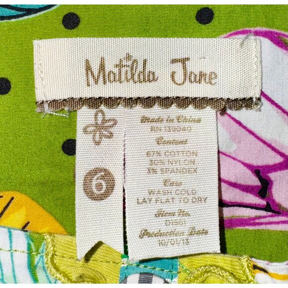 Matilda Jane Suitcase Butterfly Apron Dress Girls Size 6 Tiered Circus Floral - Picture 9 of 12